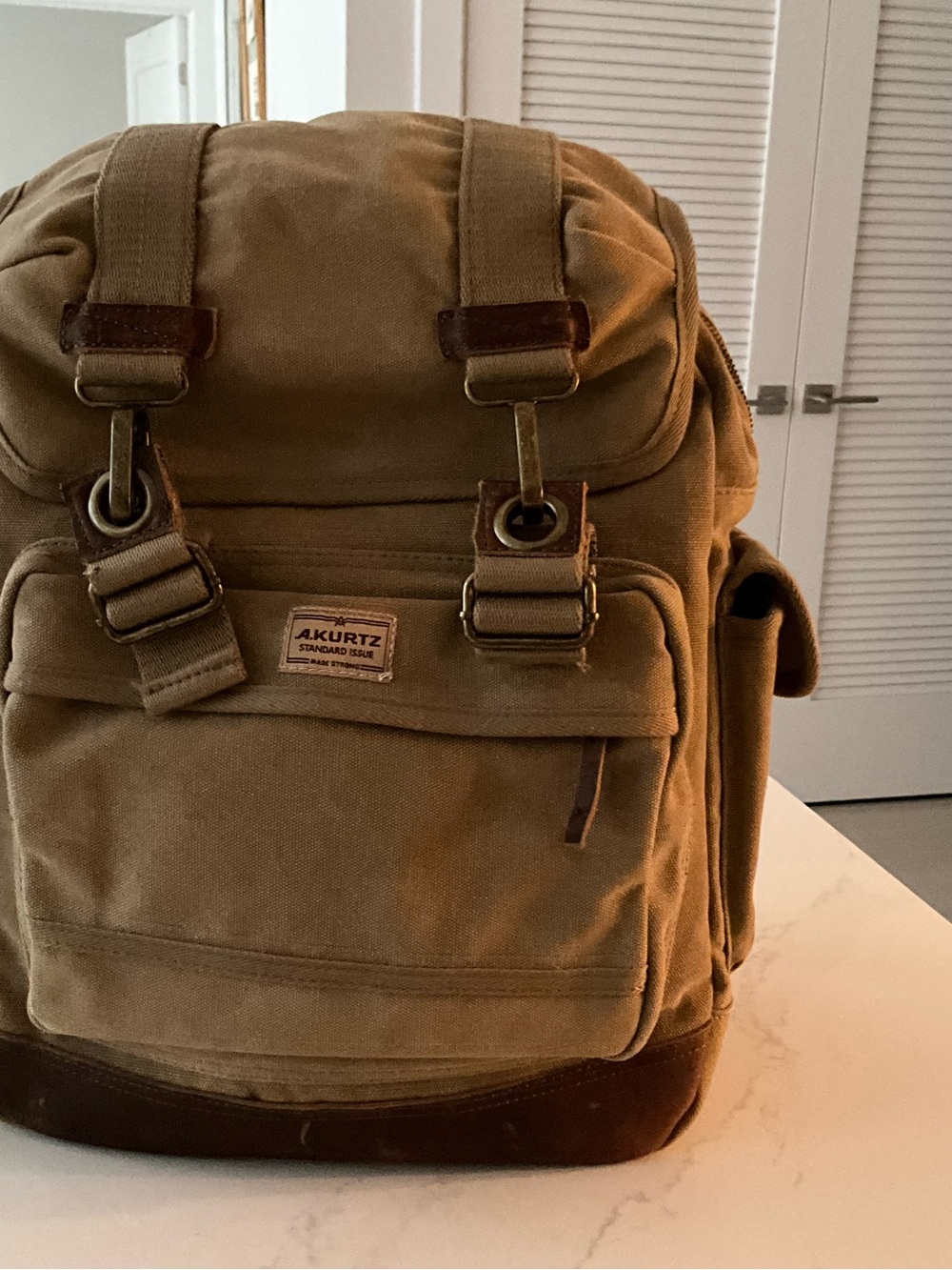 A. Kurz Olive Canvas/ Leather Backpack – Rugged Everyday Carry